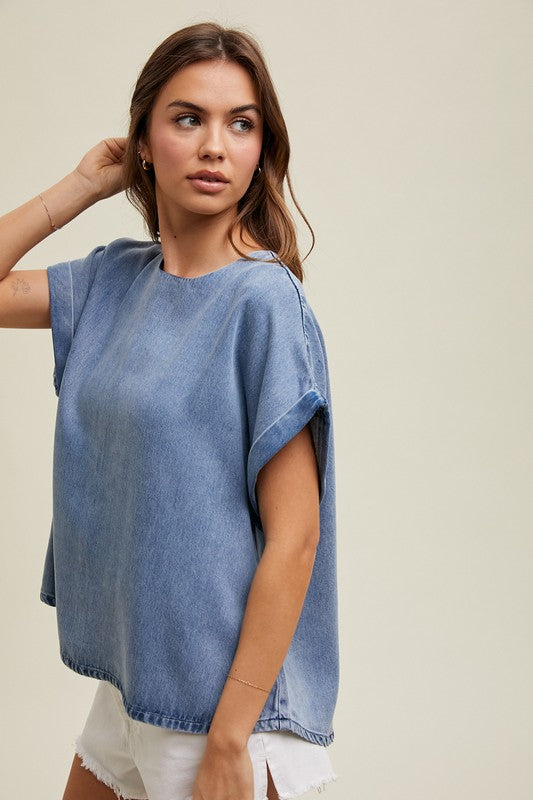 Ruth Washed Tencel Boxy Top