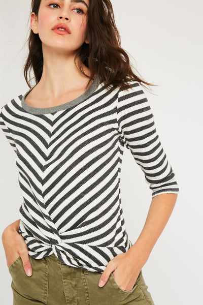 Hoda Striped Knot Crop Top