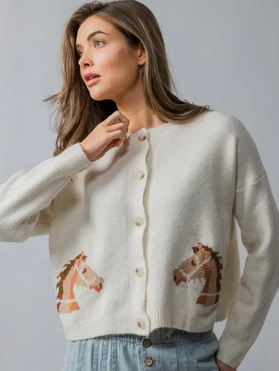 Wild Horses Crewneck Cardigan