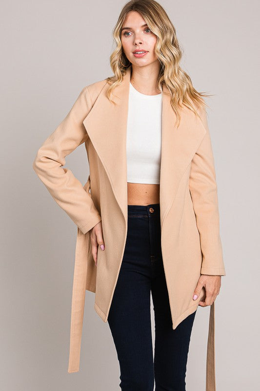 Stephanie Collar Front Tie Coat