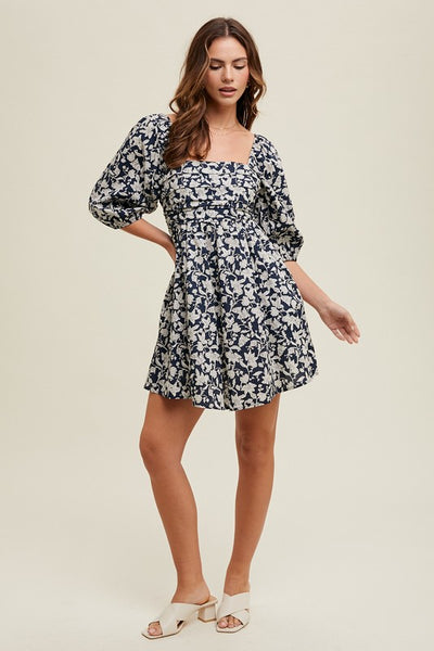 Faye Floral Ruched Mini Dress