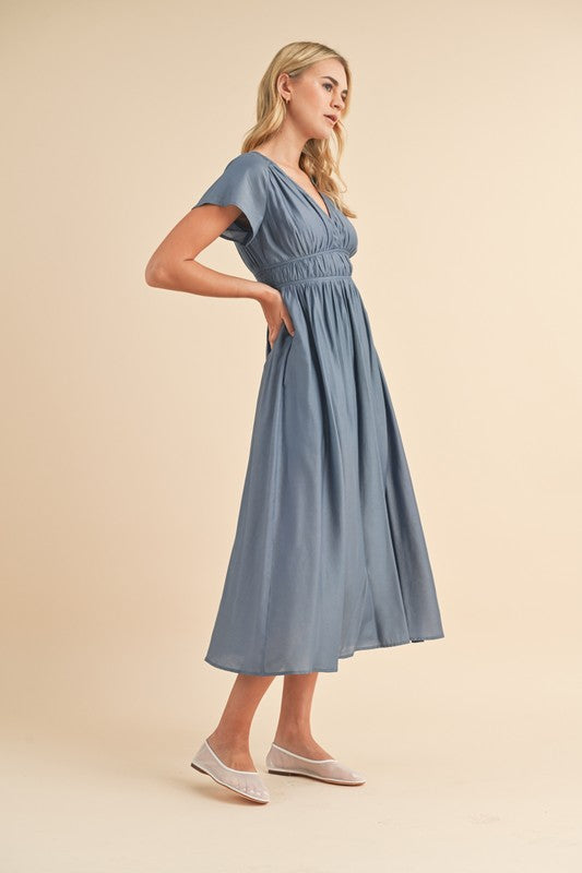 Layla Flutter Sleeve Midi Dress