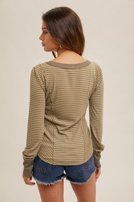 Claire Striped Long Sleeve Top