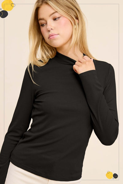 Jillae Ribbed Knit Mock Top