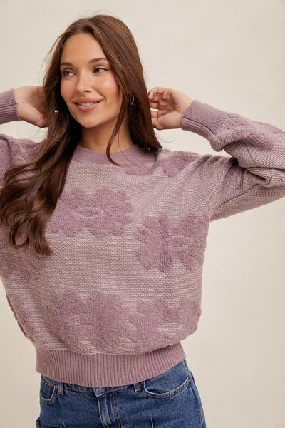 Lily Bell Floral Crew Neck Sweater