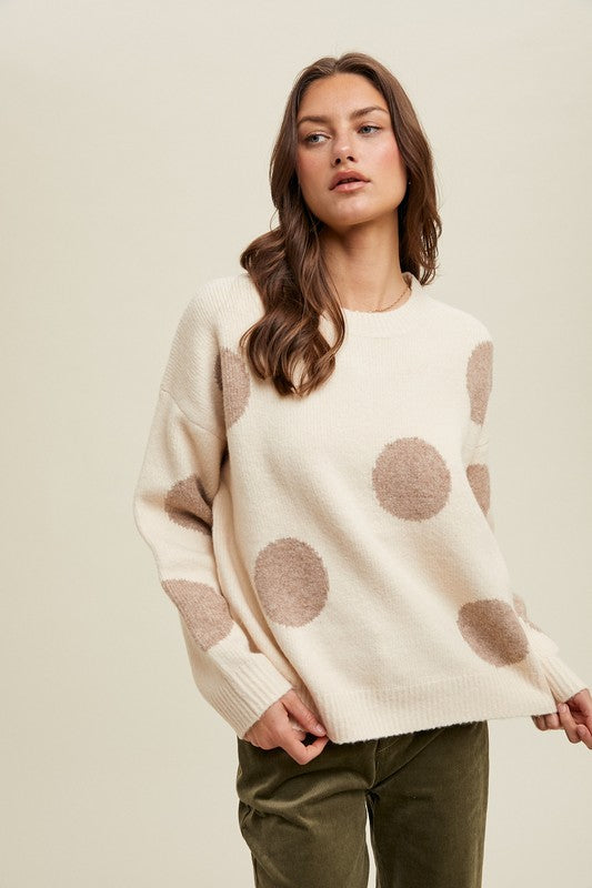 Dolly Polka Dot Crewneck Sweater