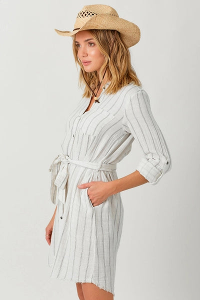 Delaney Gauze Shirt Dress