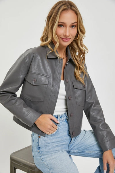 Jen Faux Leather Jacket