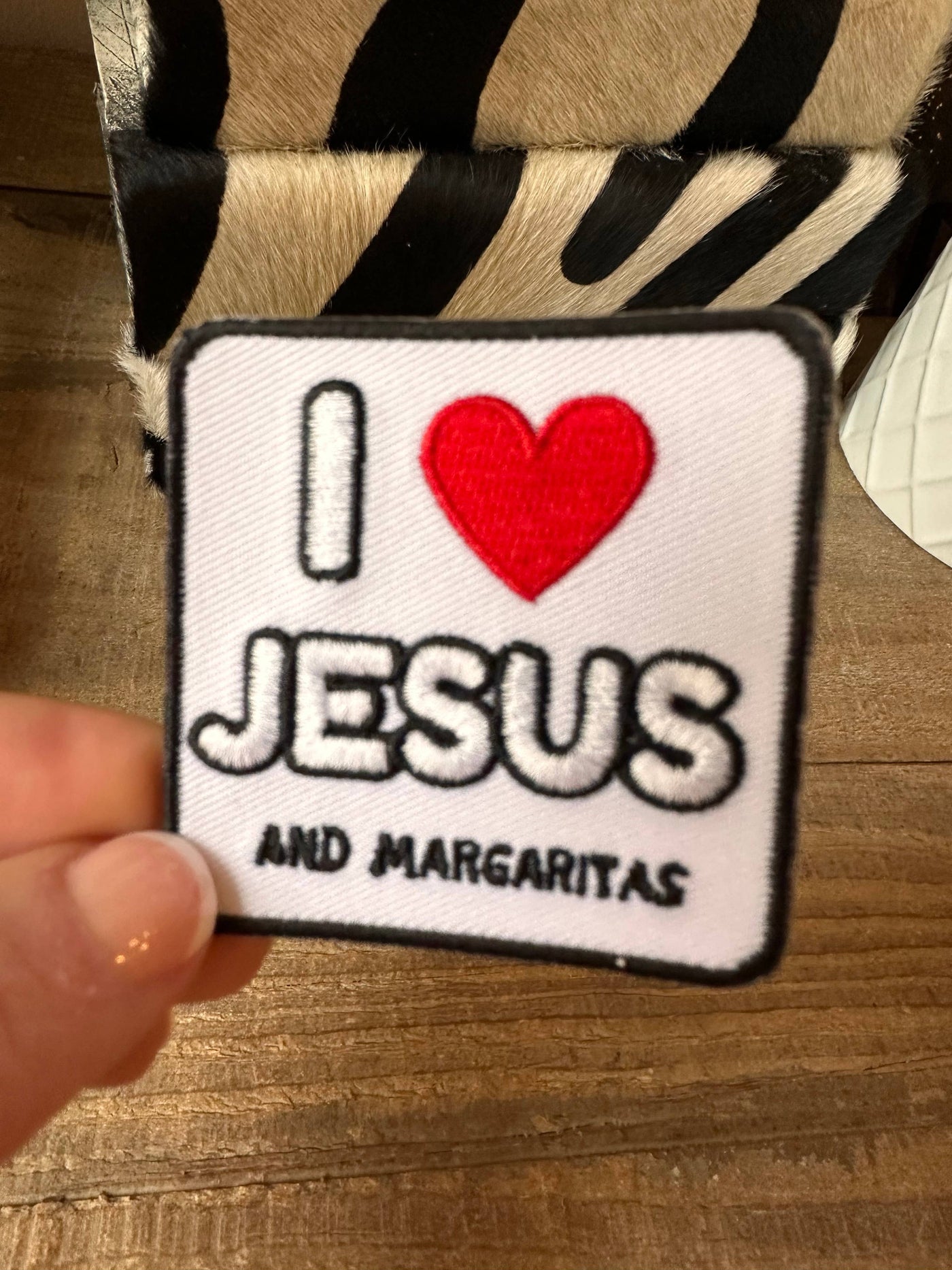 Aloe and Milk Boutique - I Love Jesus and Margaritas Iron on Patch