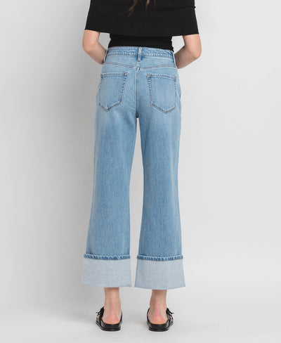 Raleigh High Rise Cuffed Baggy Straight Denim