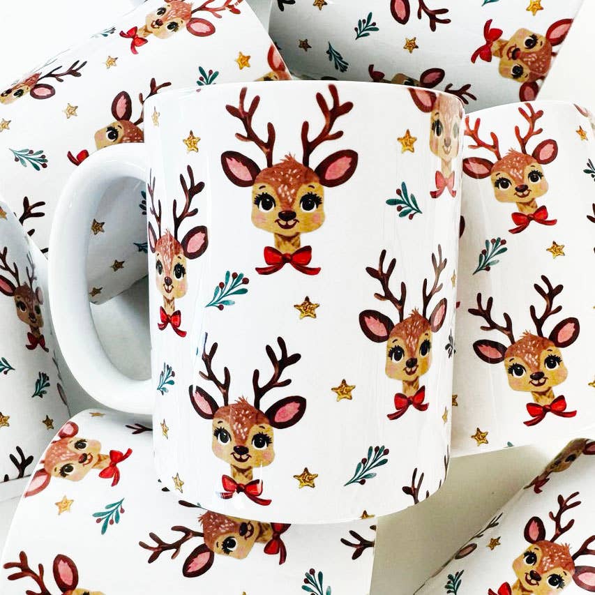 Christmas Reindeer Ceramic Coffee Mug