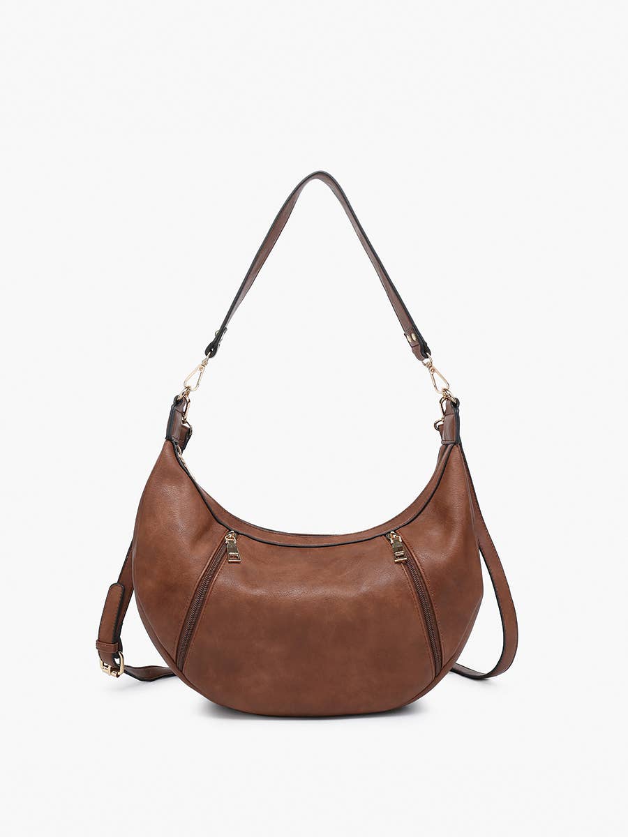 Leah Slouchy Shoulder Bag w/ Dual Zip Compartments