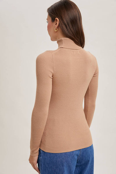 Bluivy - ESSENTIAL RIB TURTLE NECK PULLOVER: H.GREY / S