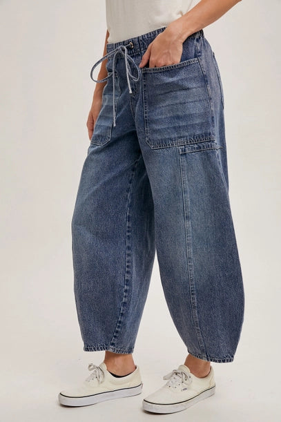 Huntington Drawstring Waist Barrel Denim