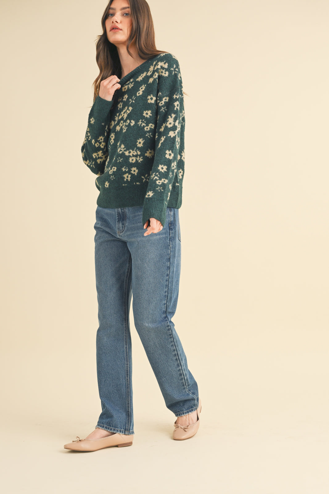 Bella Floral Brushed Sweater