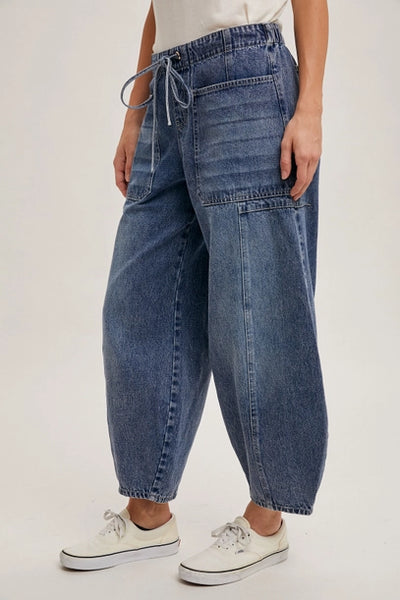 Huntington Drawstring Waist Barrel Denim