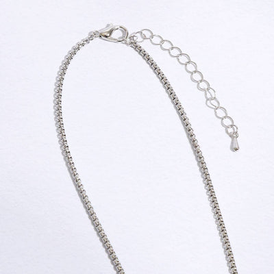 Twisted Double Line CZ Center Pendant Necklace