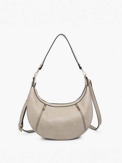 Leah Slouchy Shoulder Bag w/ Dual Zip Compartments