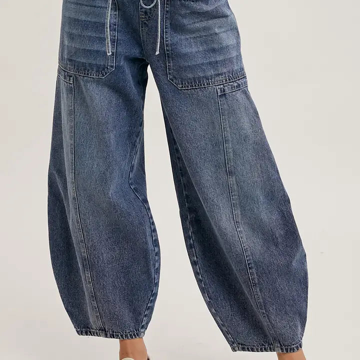 Huntington Drawstring Waist Barrel Denim